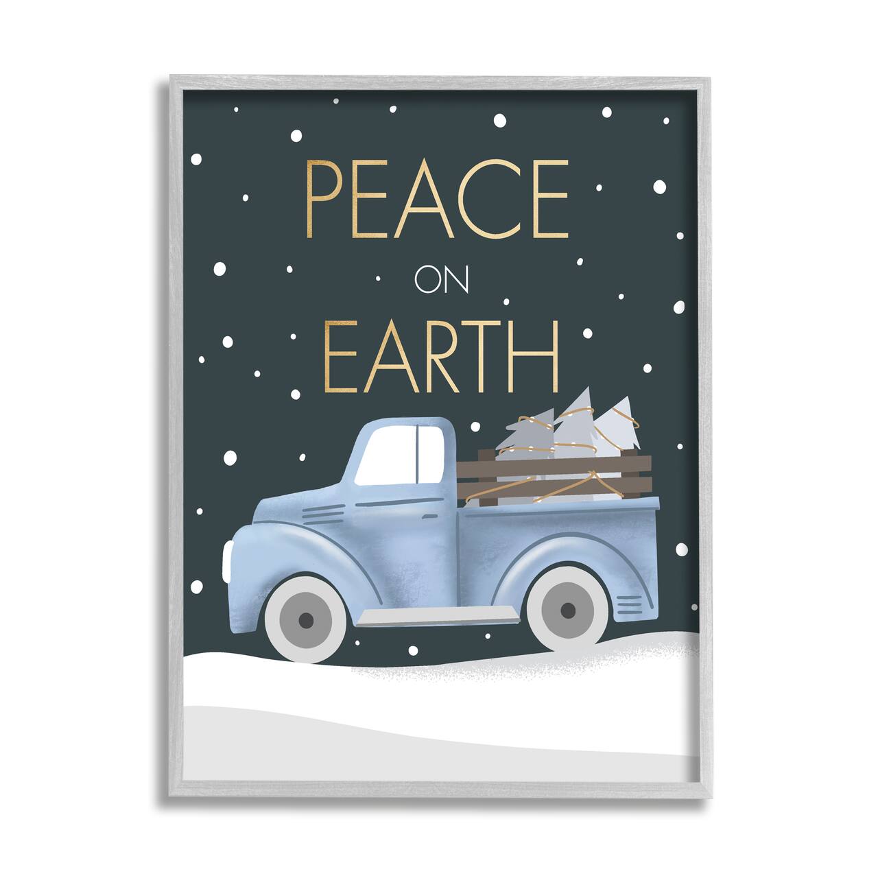 Stupell Industries Peace On Earth Snowy Truck Framed Giclee Art